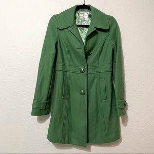 Tulle Anthropologie Green Wool Pea Coat